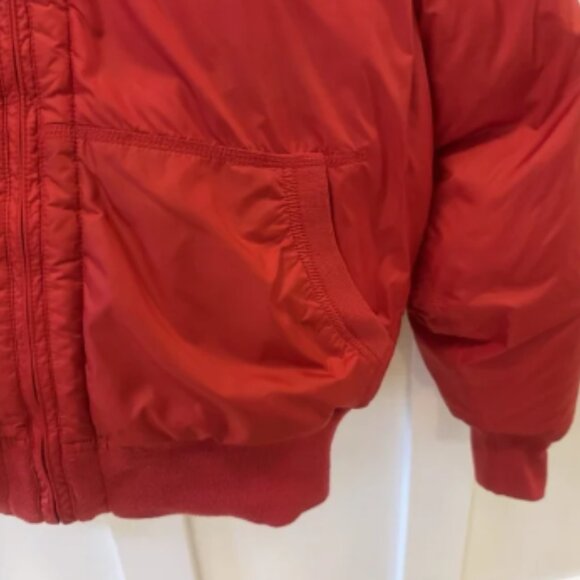 POLO By Ralph Lauren Down Puffer Jacket Men Size:L Full Zip Hooded Red Thick Y2K - Picture 5 of 11